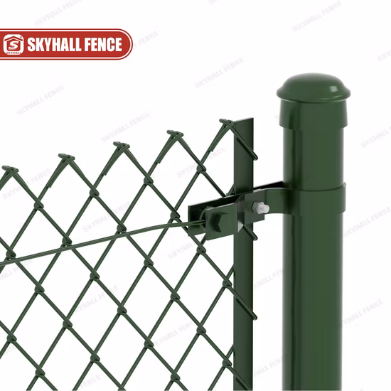 Heavey Duty Dark Green Chain Link Fence for Residential Use