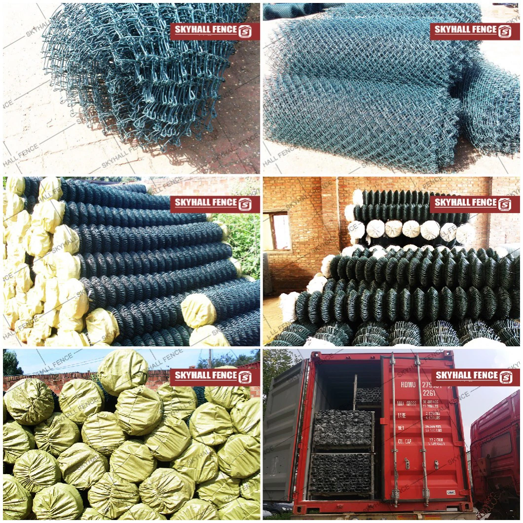 PVC Coated Diamond Shape Mesh Fence Green Chain Link Fence for Garden and Residential Use