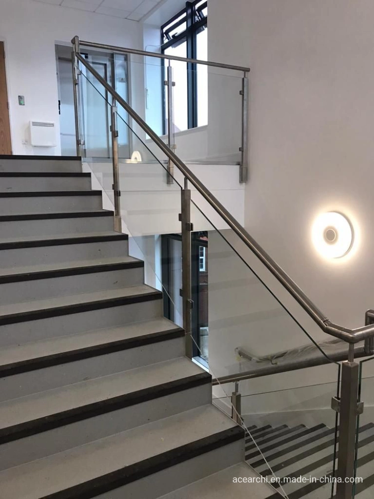 Interior Stainless Steel Glass Deck Stair Balcony Railing Handrail Staircase Balustrade