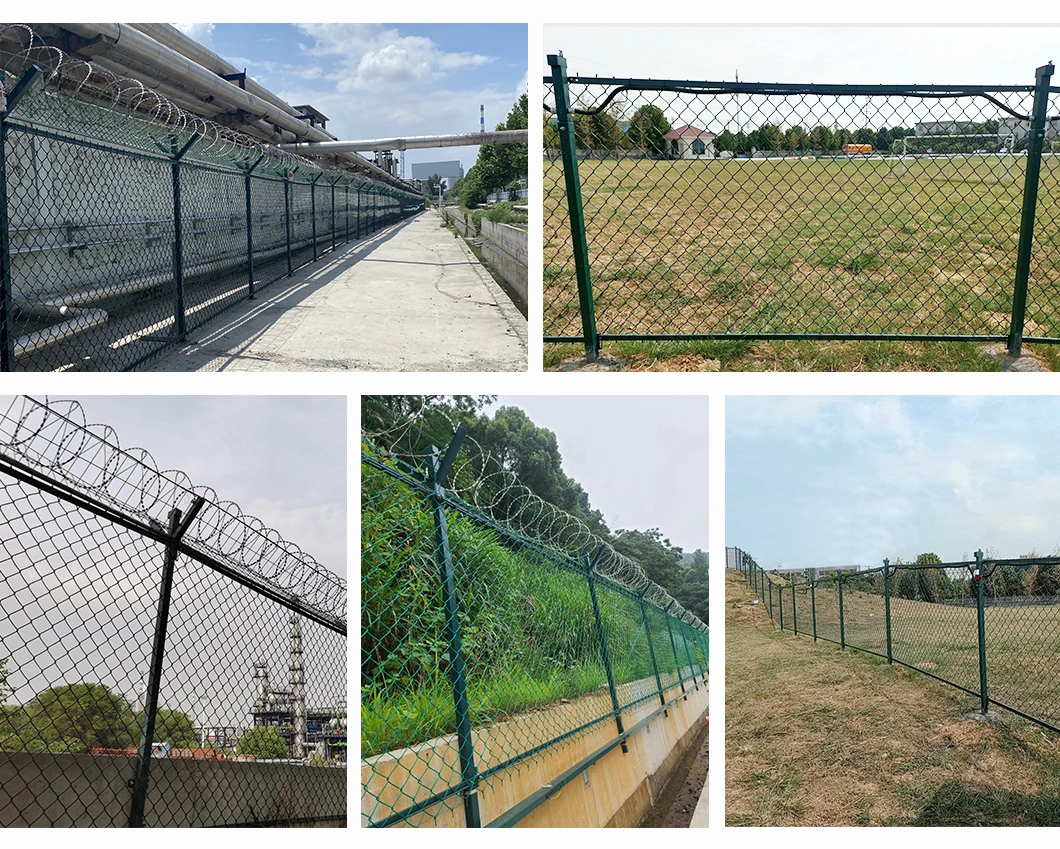 Low Carbon Steel Wire Mesh Anti-Shear Alarm Chain Link Fence Railway Fencing