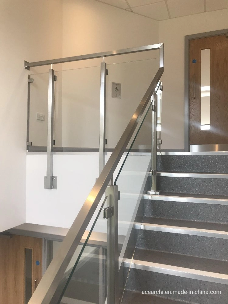 Interior Stainless Steel Glass Deck Stair Balcony Railing Handrail Staircase Balustrade