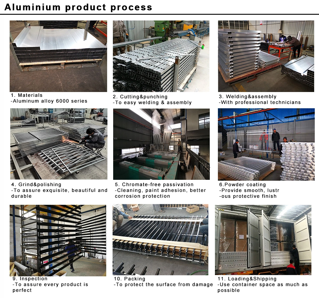 Factory Manufacture Aluminum Balustrade /Decorative Wrought Iron Balustrade Panels/ Glass Stairs Handrail Balustrade, Security Balustrade