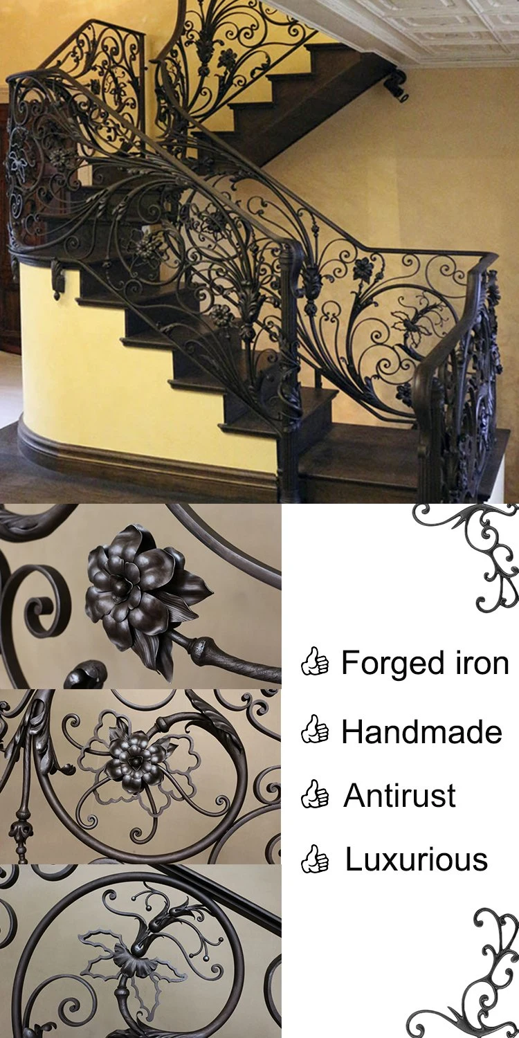 Royal Internal Decorative Wrought Iron Stairs Balustrade Panels