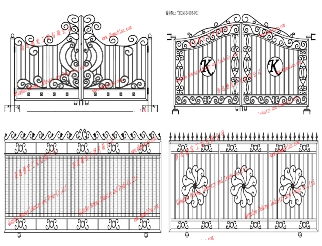 Custom Ornamental Security Wrought Iron Gates