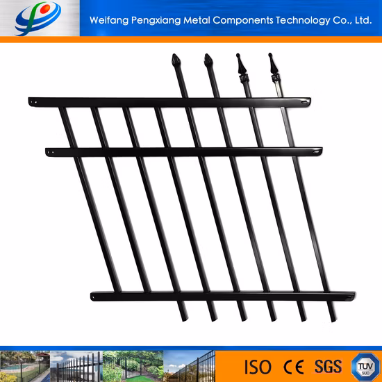 Residential House/Garden/Villa Security Powder Coated Steel Spear Style Fence Panel