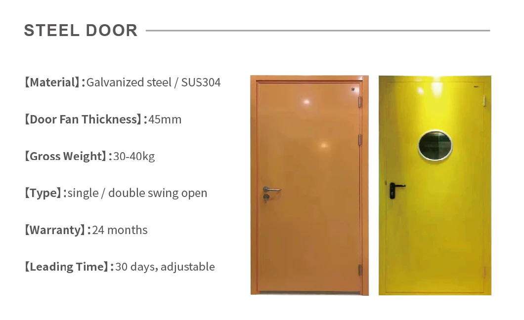 Exterior Interior UL Standard Industrial Commercial Exit Single Entry Double Swing Metal Emergency Security Galvanized Steel Double Leave Swinging Gate