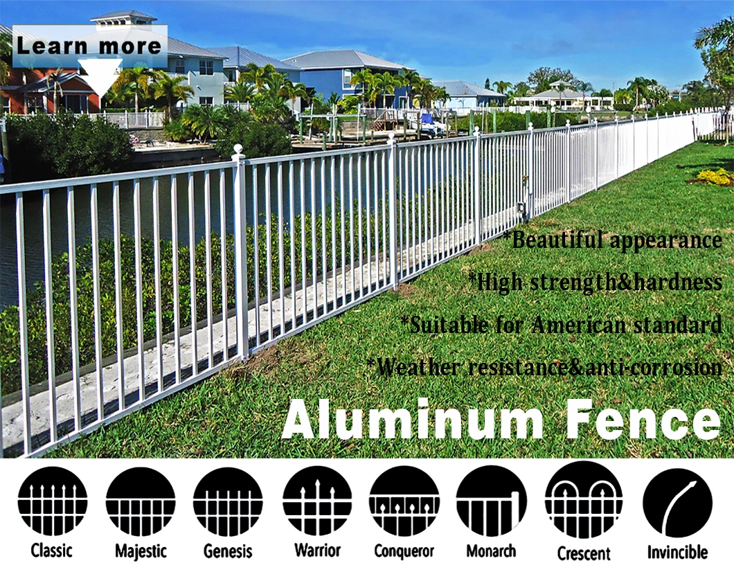 Metal Steel / Aluminum Tubular Fences Steel Railing Wrought Iron Fence Panel Decorative Fencing Aluminum Garden Fence