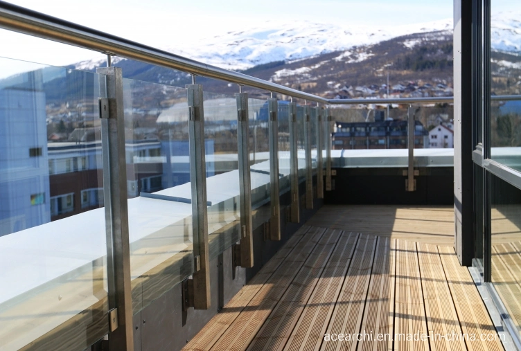 Ace Stainless Steel Glass Balcony Side Mounted Railing Design Glass Balustrade