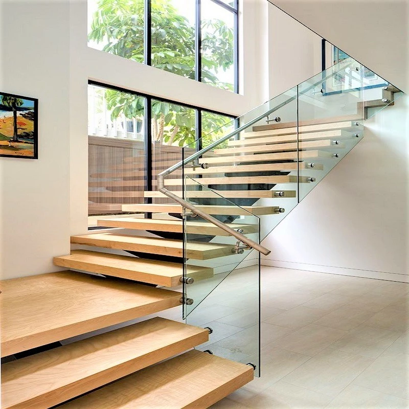 China Building Standard Metal Cheap Grill Design Railing Price Wood Timber Floatting Staircase