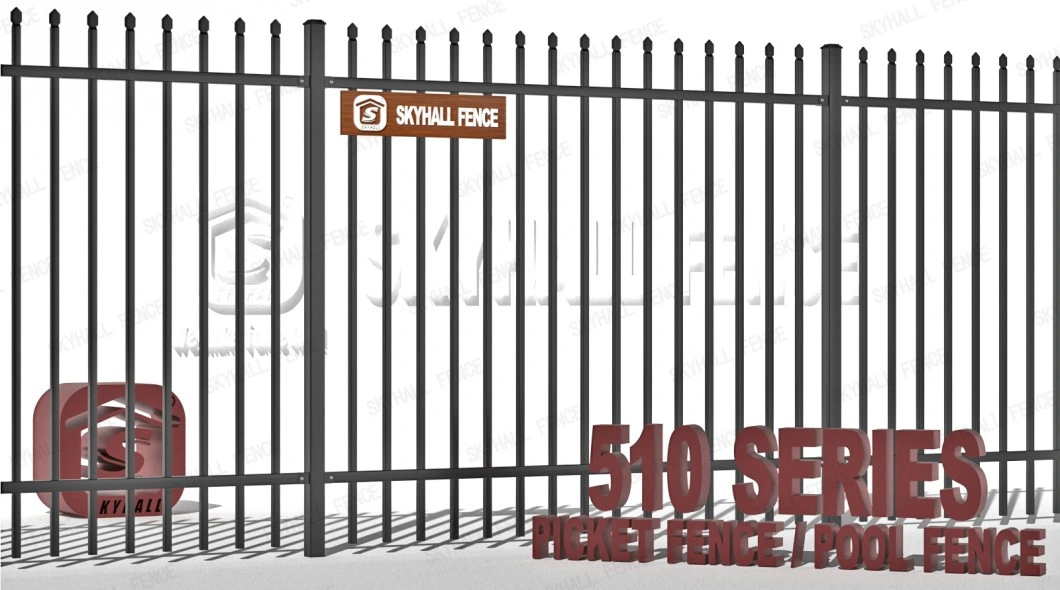 Welded Metal Pool Fence Black Metal Picket Fence