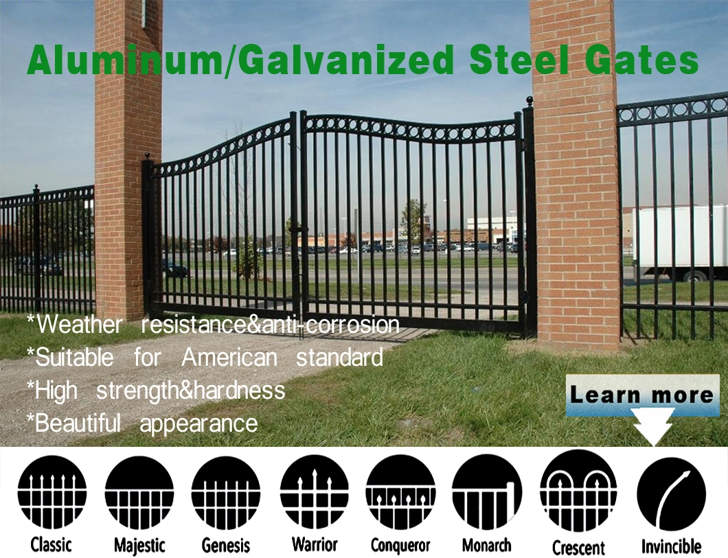 Factory Manufacture Outdoor Aluminium Metal Garage Sliding Gate /Steel Balustrade Gate/ Wrought Iron Automatic Main Gate