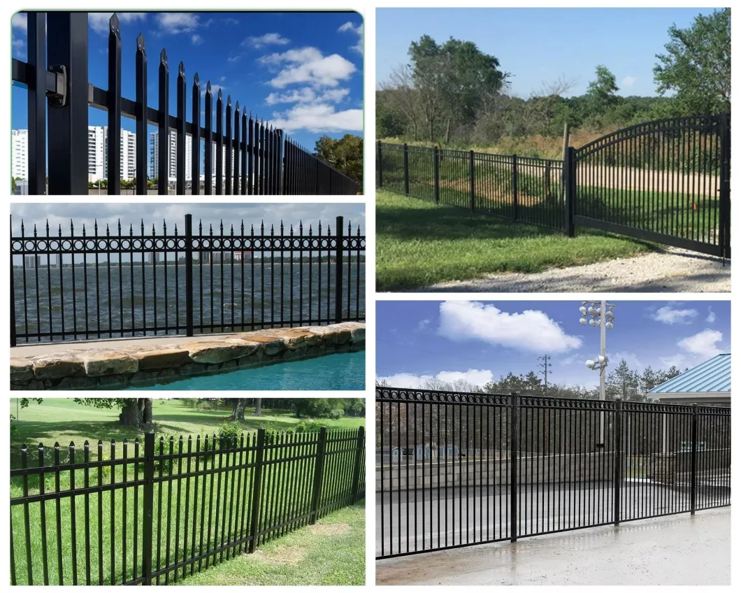 Wrought Iron Fence Steel Fence Security Palisade Metal Fencing Pool Fence Steel Picket Fence Panel Fence China Factory Garden Fence