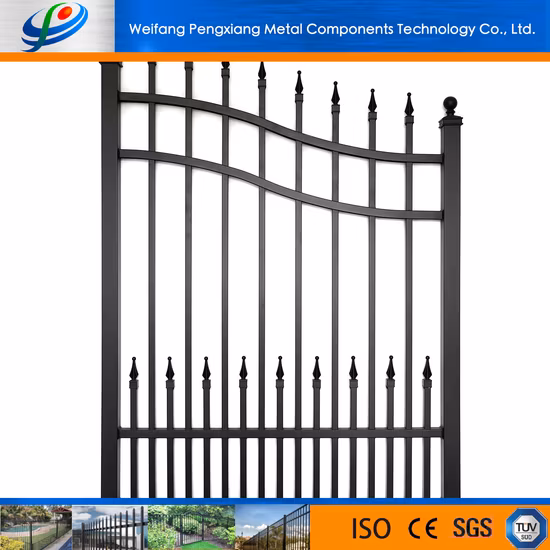 Residential House/Garden/Villa Security Powder Coated Steel Spear Style Fence Panel