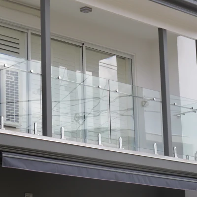 Exterior Frameless Glass Railing U Channel Glass Balustrade for Balcony