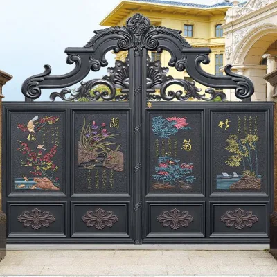 Wrought Iron Gate with Hot Galvanized for Luxury Entry Door