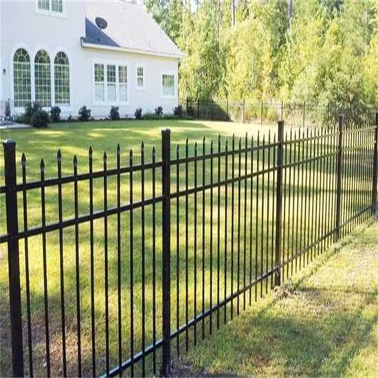 Wrought Iron Steel Fence Security Palisade Metal Fencing Pool Fence Spear Picket Fence Panel Fence China Factory