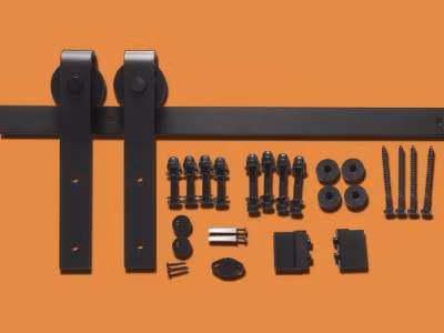 Heavy Duty Durable Doors Rail Roller Gate Guide Double Sliding Barn Door Hardware Kit