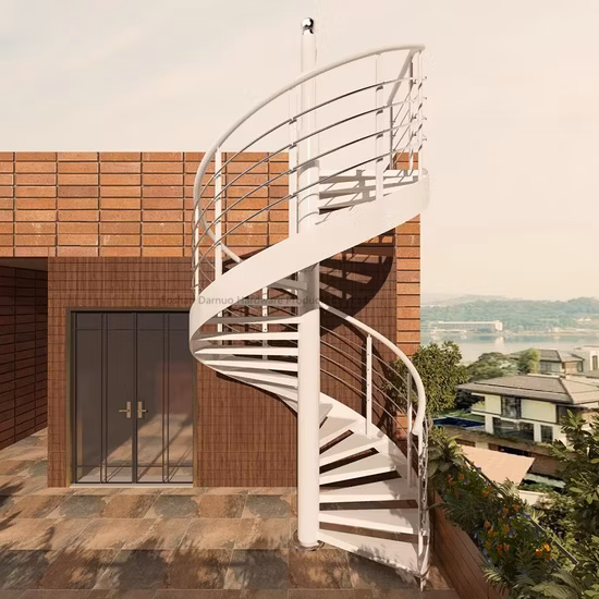 Customize Wood Metal Stainless Steel Indoor Glass LED Stair Spiral Staircase