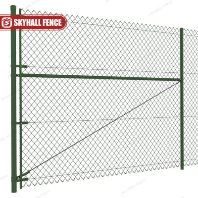 PVC Coated Diamond Shape Mesh Fence Green Chain Link Fence for Garden and Residential Use