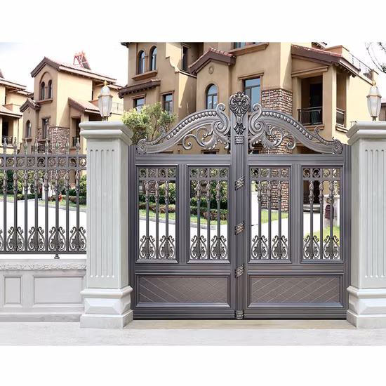Factory Price House Residential Classic Metal Doors Gates Custom Aluminum Art Main Gate Designs