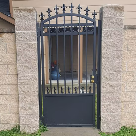 Commercial Wrought Iron Driveway Security Gate, Entrance Iron Gate