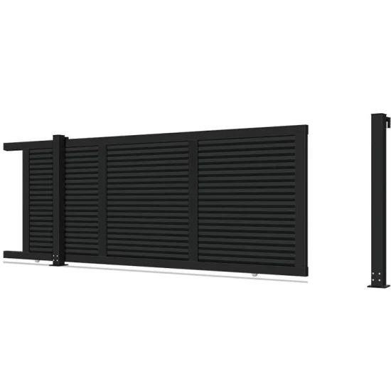 New Style Horizontal Single Panel Modern Main Gate Design Aluminium Sliding Gate for Driveway Fence Metal Panel Industrial Entrance Gate Modern 16 Foot