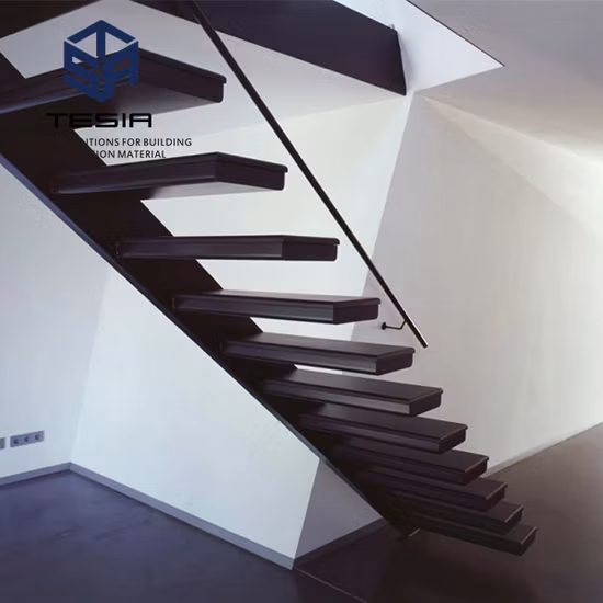 China Building Standard Metal Cheap Grill Design Railing Price Wood Timber Floatting Staircase