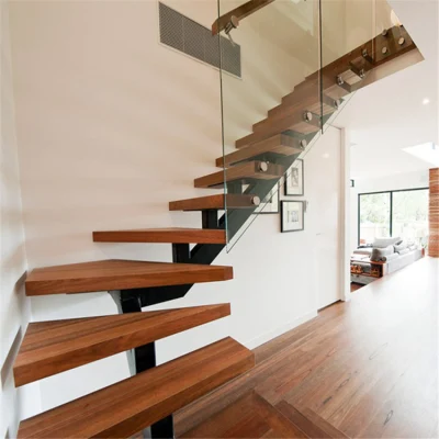 Good Quality Wood Staircase Metal Straight Staircase Outdoor Straight Staircase