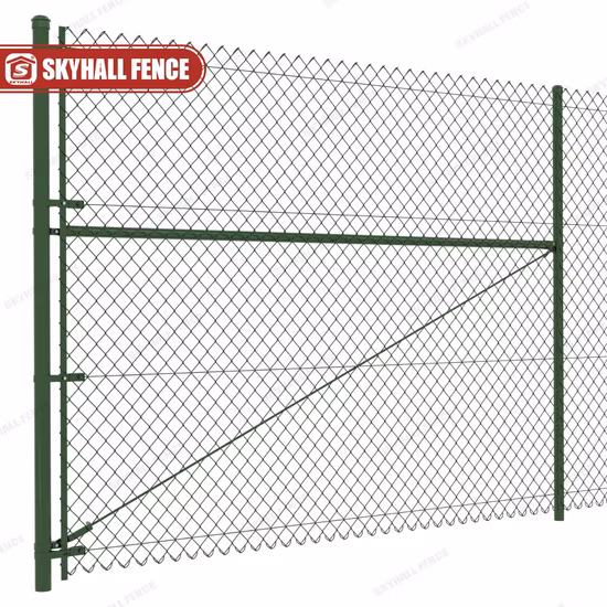 Heavey Duty Dark Green Chain Link Fence for Residential Use